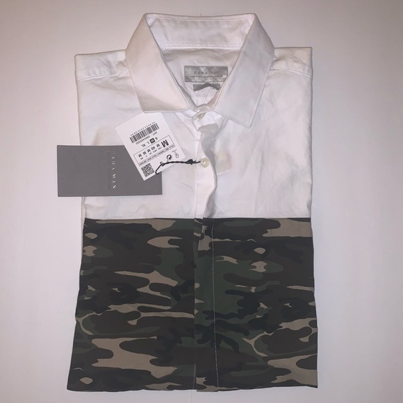 Zara Other - Zara camo stripe oxford shirt